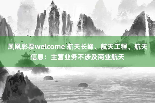凤凰彩票welcome 航天长峰、航天工程、航天信息：主营业务不涉及商业航天