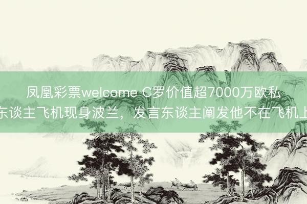 凤凰彩票welcome C罗价值超7000万欧私东谈主飞机现身波兰，发言东谈主阐发他不在飞机上