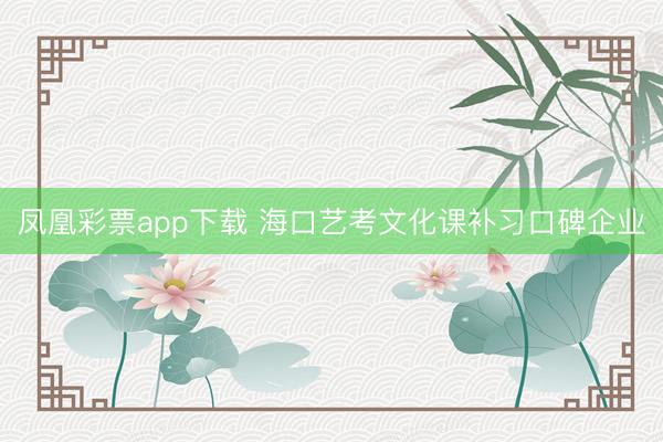 凤凰彩票app下载 海口艺考文化课补习口碑企业